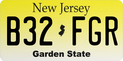 NJ license plate B32FGR