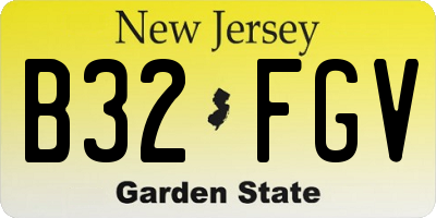 NJ license plate B32FGV