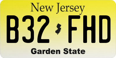 NJ license plate B32FHD