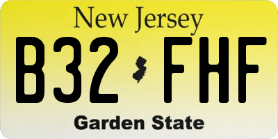 NJ license plate B32FHF