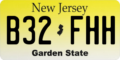NJ license plate B32FHH