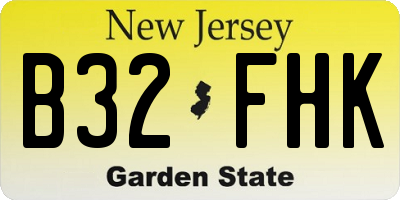 NJ license plate B32FHK
