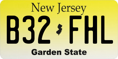 NJ license plate B32FHL