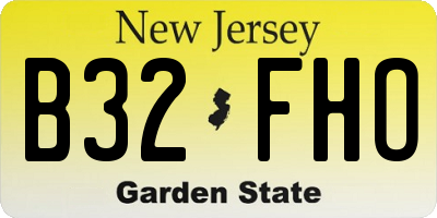 NJ license plate B32FHO