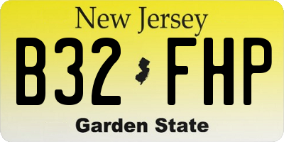 NJ license plate B32FHP