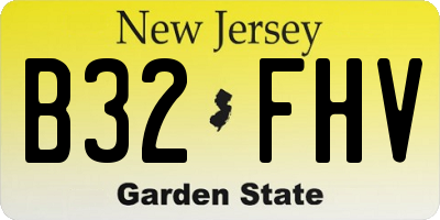 NJ license plate B32FHV