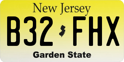 NJ license plate B32FHX