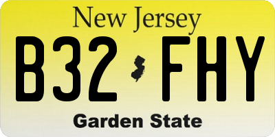 NJ license plate B32FHY