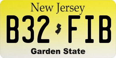 NJ license plate B32FIB