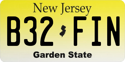 NJ license plate B32FIN