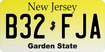NJ license plate B32FJA