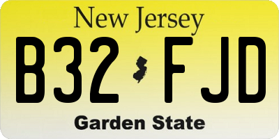 NJ license plate B32FJD
