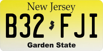 NJ license plate B32FJI