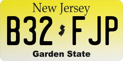 NJ license plate B32FJP
