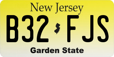 NJ license plate B32FJS