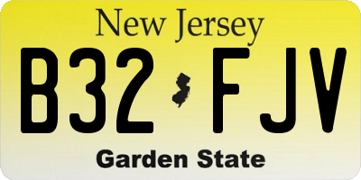 NJ license plate B32FJV