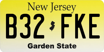 NJ license plate B32FKE