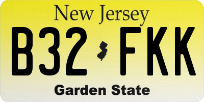 NJ license plate B32FKK