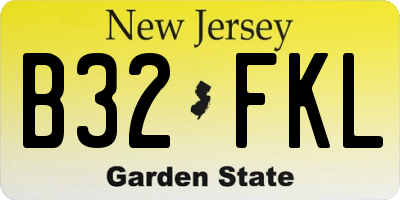NJ license plate B32FKL