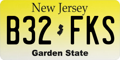 NJ license plate B32FKS