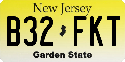 NJ license plate B32FKT