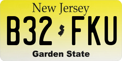 NJ license plate B32FKU