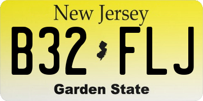 NJ license plate B32FLJ