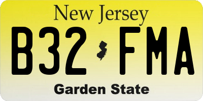 NJ license plate B32FMA