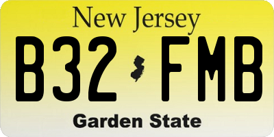 NJ license plate B32FMB