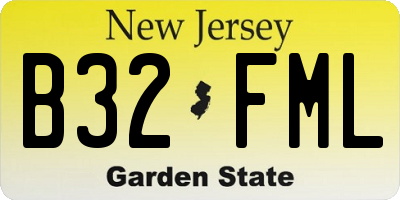 NJ license plate B32FML