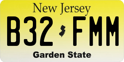 NJ license plate B32FMM