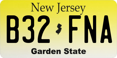 NJ license plate B32FNA