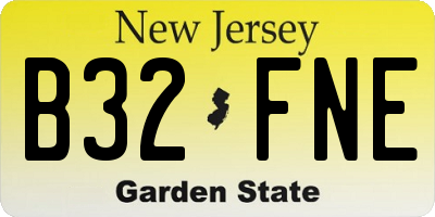 NJ license plate B32FNE