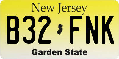NJ license plate B32FNK