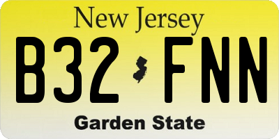 NJ license plate B32FNN