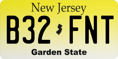 NJ license plate B32FNT