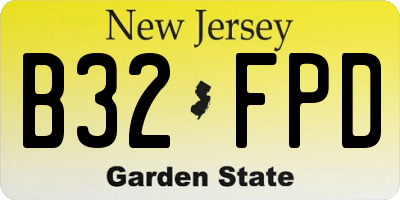 NJ license plate B32FPD