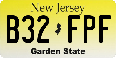 NJ license plate B32FPF
