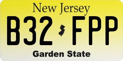 NJ license plate B32FPP