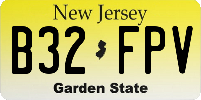 NJ license plate B32FPV