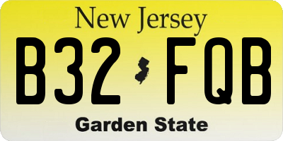 NJ license plate B32FQB