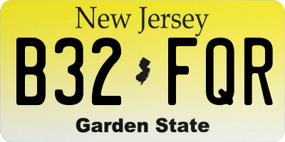 NJ license plate B32FQR