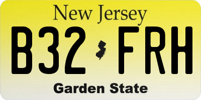 NJ license plate B32FRH
