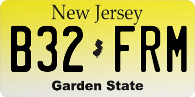 NJ license plate B32FRM