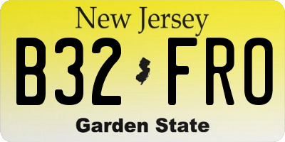 NJ license plate B32FRO