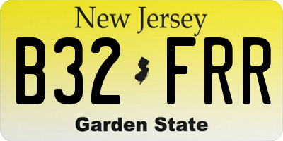NJ license plate B32FRR
