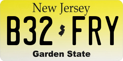 NJ license plate B32FRY