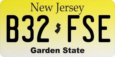 NJ license plate B32FSE