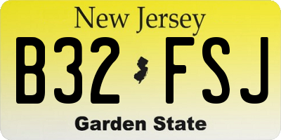 NJ license plate B32FSJ