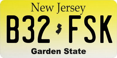 NJ license plate B32FSK